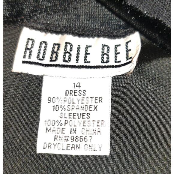 Robbie Bee Black Velvet Maxi Dress Sz 14 Burnout Formal Prom NWT Vintage 90s - Picture 8 of 16